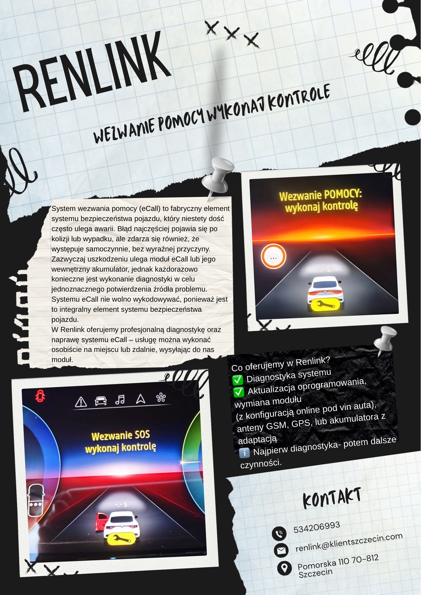 Ekran multimedialny Renault podczas aktualizacji oprogramowania.